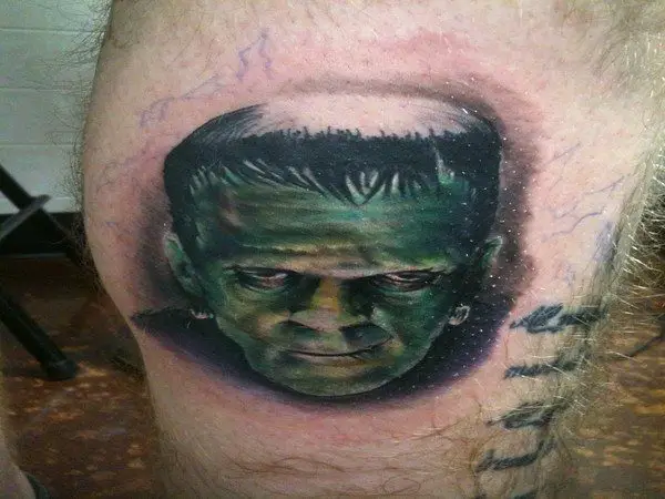 3D Looking Frankenstein Tattoo In Color