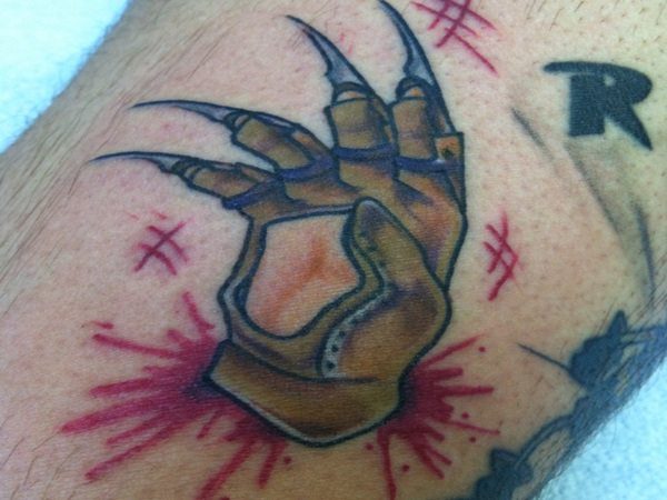Cartoon Freddy Krueger Glove Tattoo
