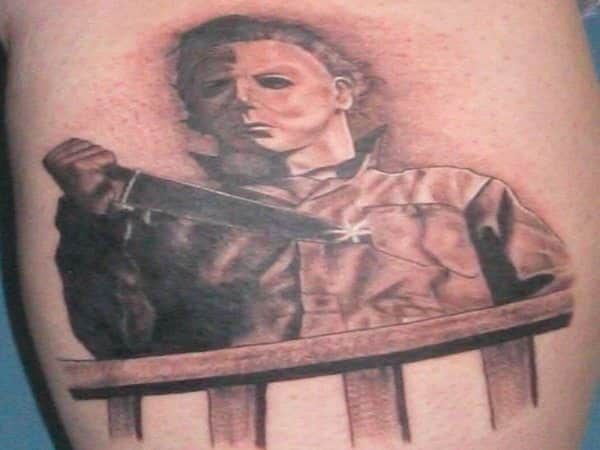 Got the Halloween 2 poster pumpkin tattoo done on my knee today matching  with my Michael myers on the thigh   rHalloweenmovies