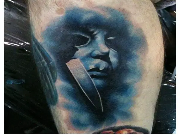 Shadowy Michael Myers with Knife Tattoo
