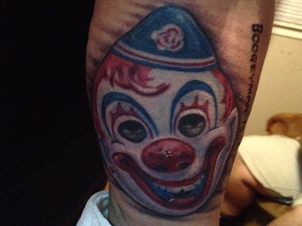 Young Michael Myers Clown Mask Tattoo