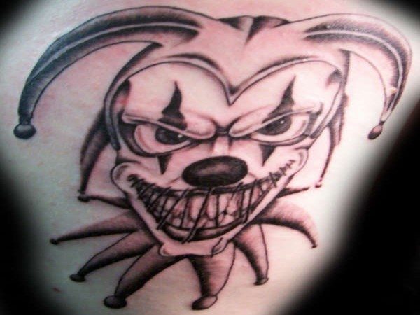 Evil Jester Clown Tattoo