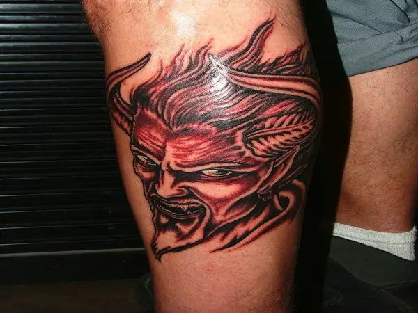 Red Ink Devil Tattoo
