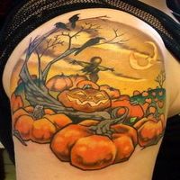 Premium Vector  Tattoo design hand drawn pumpkin halloween black and white