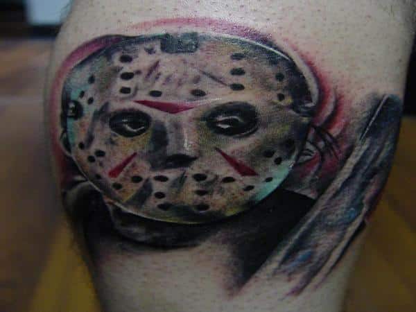 Jason Voorhees Mask and Machete Tattoo