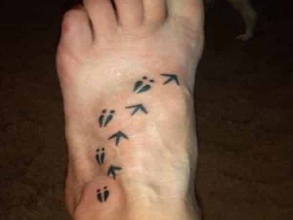 Turkey Track Foot Tattoo