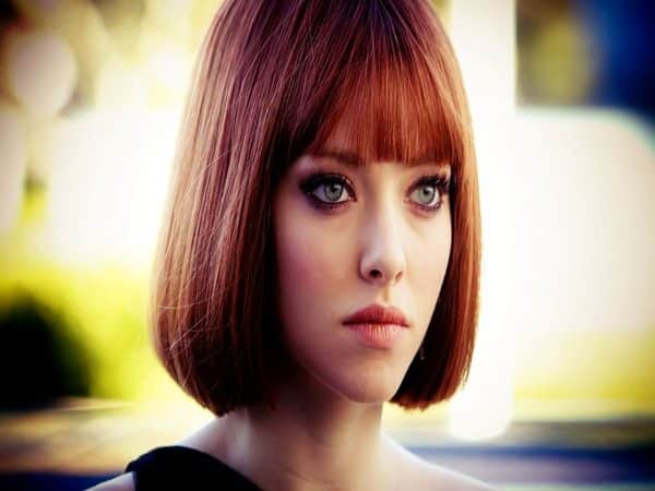 Amanda Seyfried Dark Red Bob Hairstyle