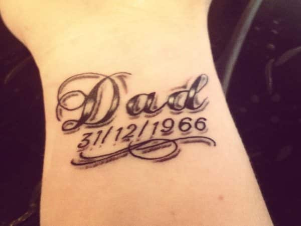 Memorial Dad and Date Tattoo