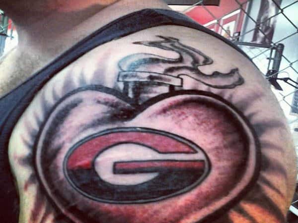 G Heart Football Tattoo