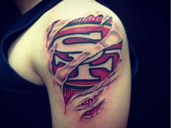 Ripped Skin San Francisco 49er Tattoo