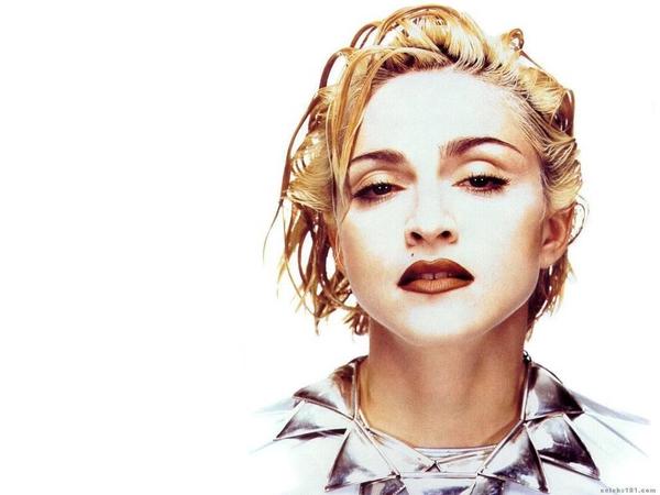 Madonna with Wet Short Blond Hair