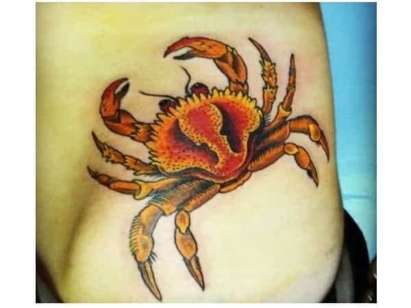 Red 3-D Crab Tattoo