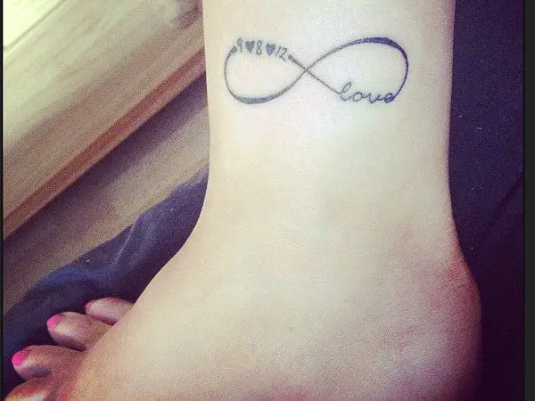 Ankle Tattoo with the Infinity Symbol