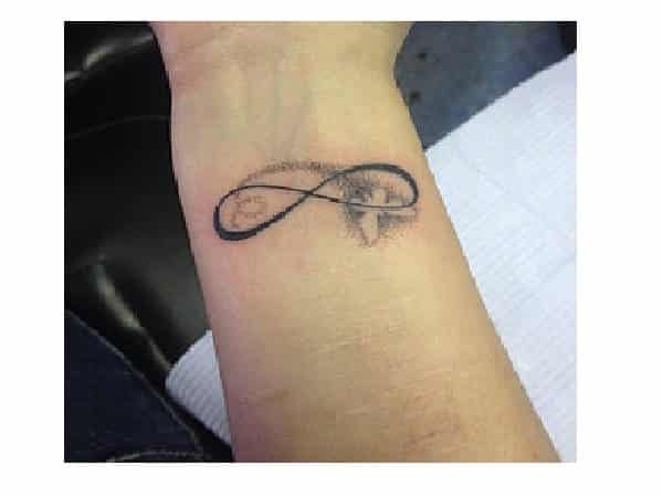Love Infinity Tattoo with Butterfly