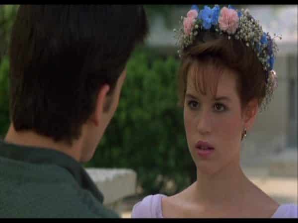 Young Molly Ringwald Brunette Hair with Flowers