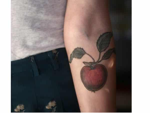 Colored Bad Apple with Arrow Tattoo