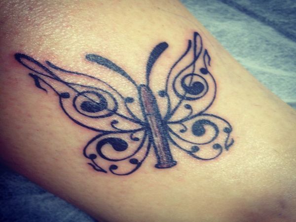 Butterfly Bullet with Wings Tattoo
