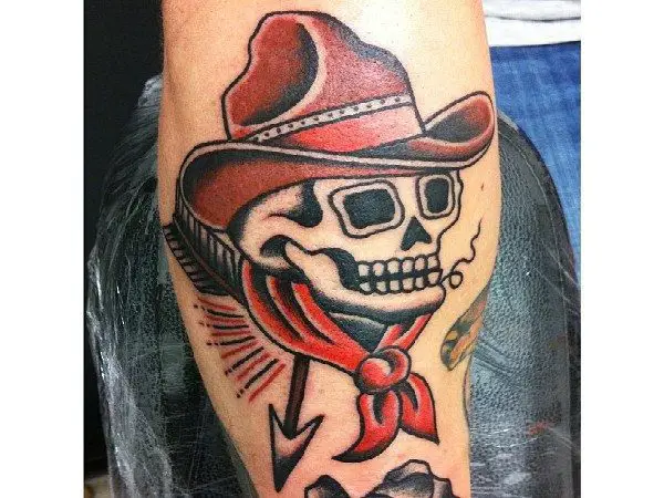 Cowboy Skeleton Tattoo