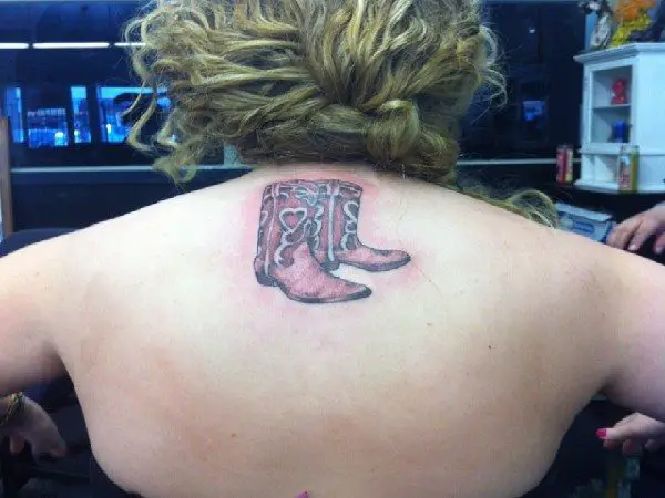 Cowboy Boots Neck Tattoo