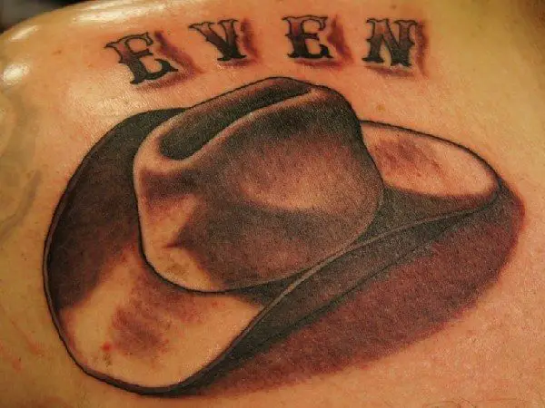 Cowboy Hat Back Tattoo