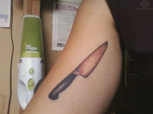 Rusty Butcher Knife Arm Tattoo