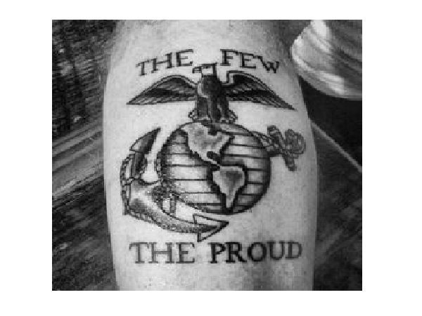 The Few the Proud Eagle and Globe Tattoo