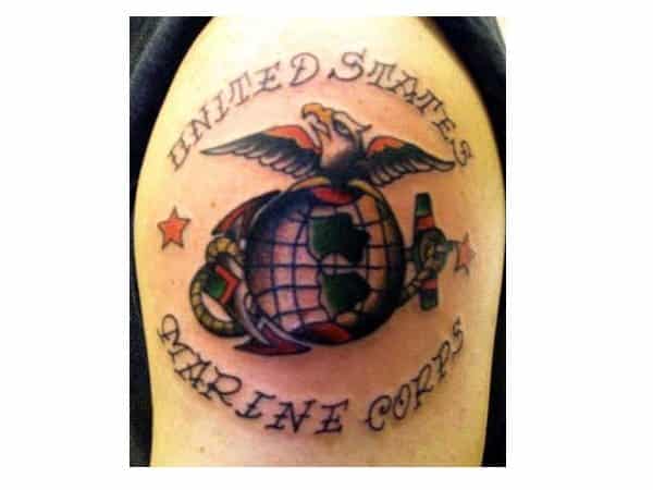 USMC Tattoo with Eagle and Globe