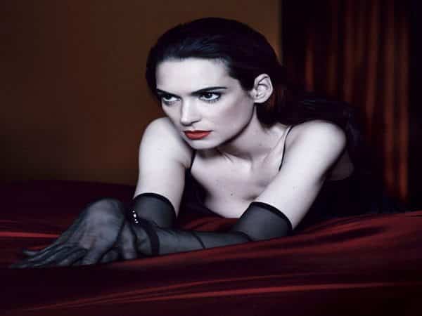 Winona Ryder Brunette Long Straight Slicked Back Hair