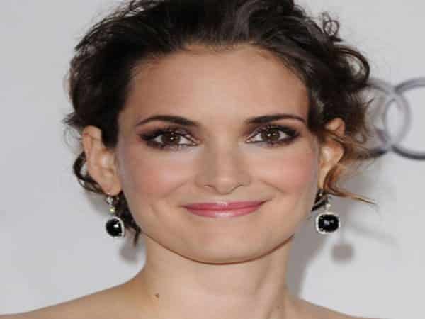 Winona Ryder Curly Brunette Bun