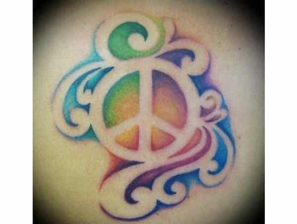 Peace Sign with Swirling Colors