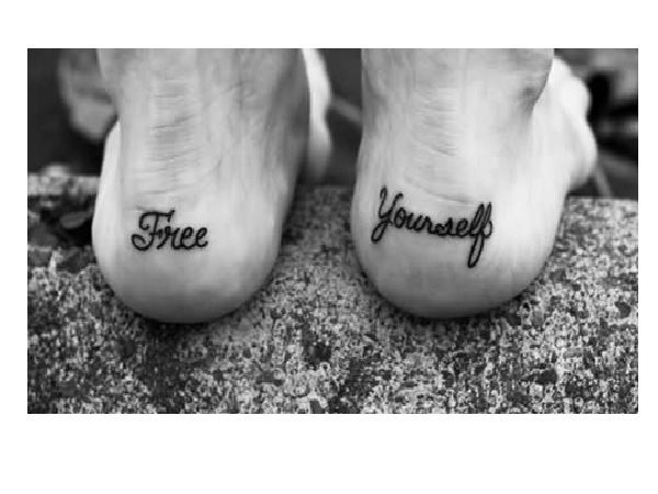 Free Yourself Heel Tattoo