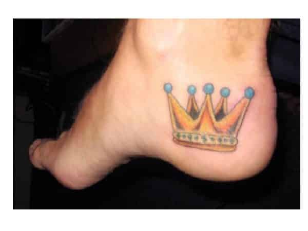 Colored Crown Heel Tattoo