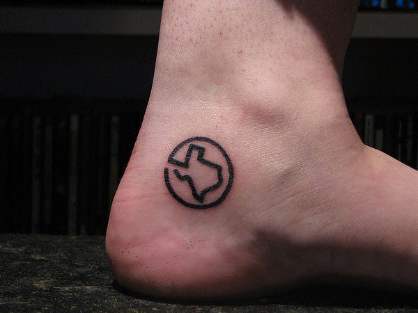 State of Texas Brand Heel Tattoo