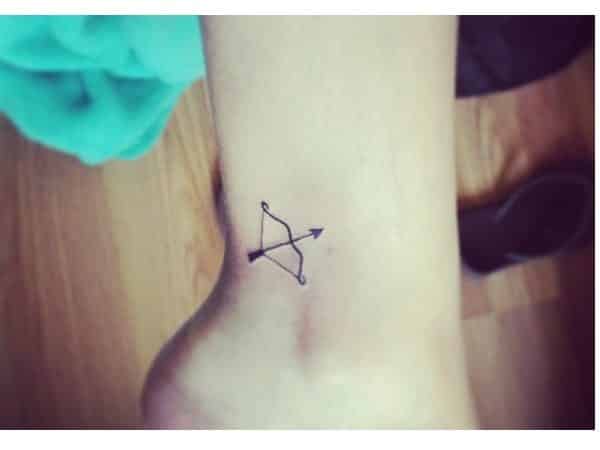 Bow and Arrow Ankle Tattoo