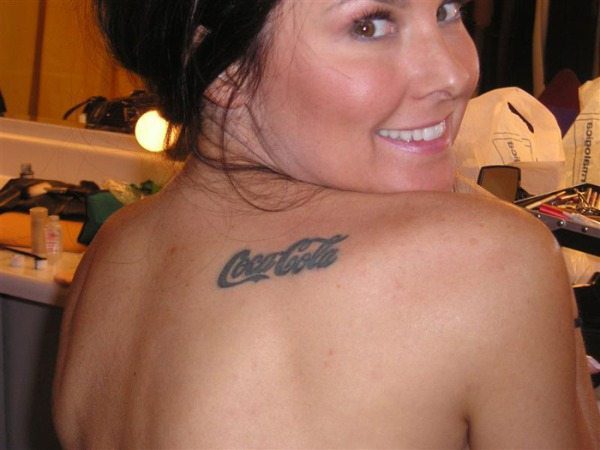 Coca Cola Word Back Tattoo