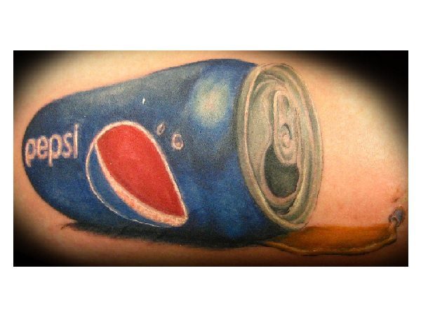 Spilled Pepsi Can Tattoo