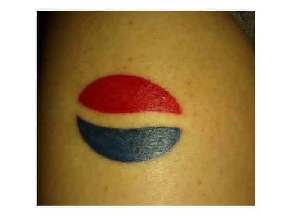 Red and Blue Pepsi Circle Logo Tattoo