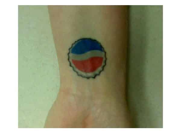 Pepsi Bottle Cap Wrist Tattoo