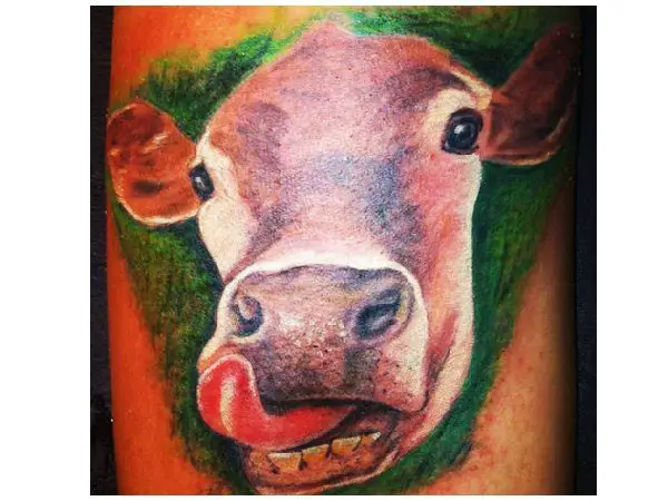 Real Cow Colored Tattoo