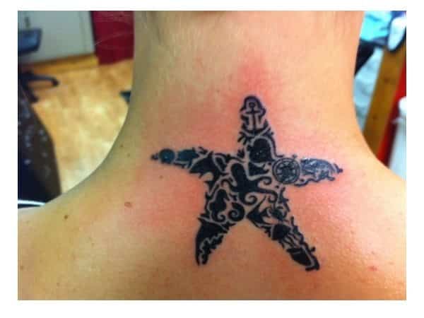 Starfish Neck Tattoo