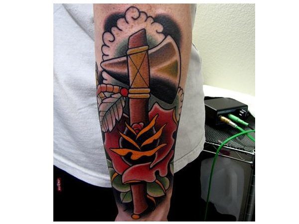 Woodcut tomahawk tattoo  Tattoogridnet