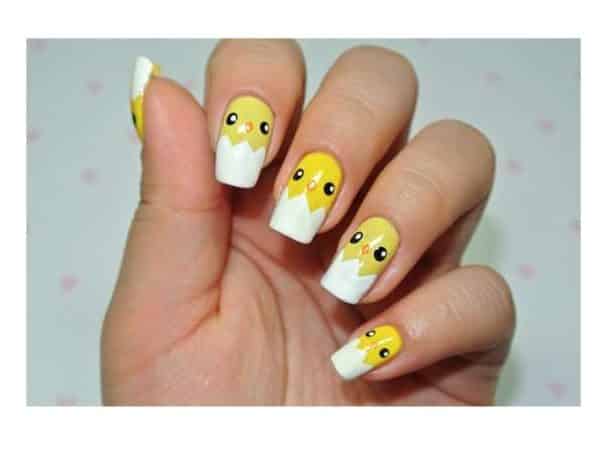 Yellow Baby Chick Nails with Egg Tips