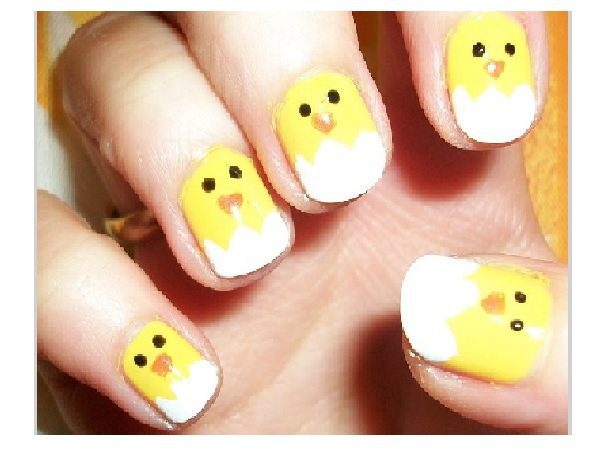 Baby Chick Nails with White Tips