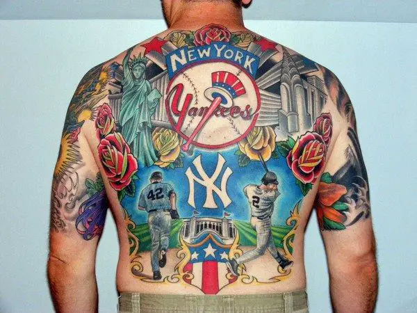 New York Yankees Back Tattoo