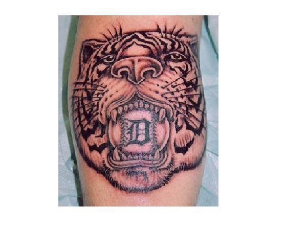 Detroit Tigers Tiger Head Tattoo