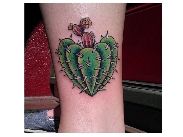 Heart Shaped Cactus Tattoo
