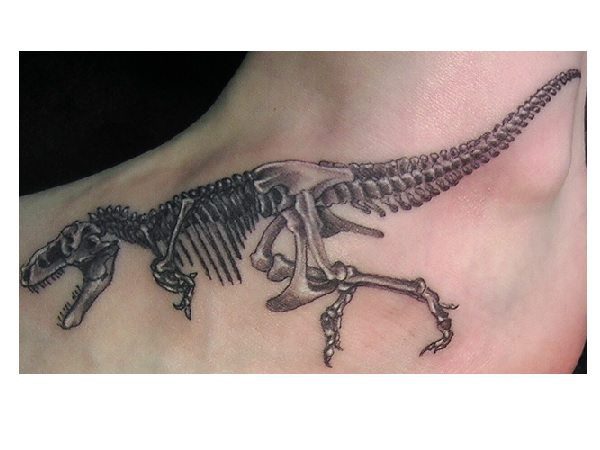 Dinosaur Skeleton Chest Tattoo