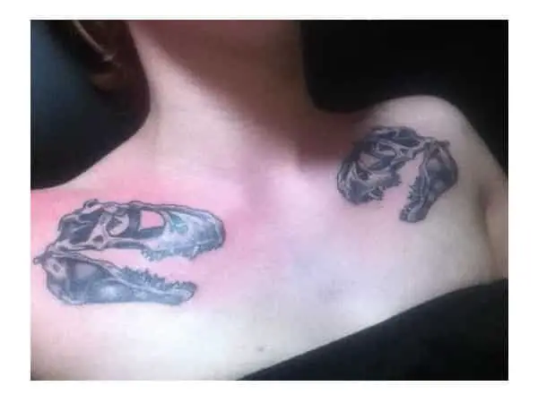 Dinosaur Skull Shoulder Tattoos