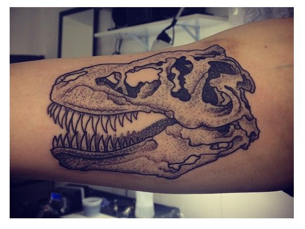 Dinosaur Skull Arm Tattoo