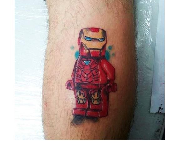 Lego Iron Man Leg Tattoo